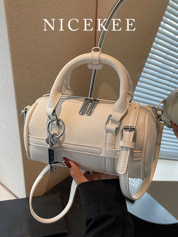 Fashionable And Simple Shoulder Bag, Large-Capacity Pillow Handbag, Cylindrical Bag Niche Design, Daily Versatile, Solid Color Popular Highly Attractive Crossbody Bag, Suitable For Shopping And Attending Parties.