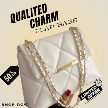 Stylish White Quilted Bag with adorable chain - Waterproof & long lasting material