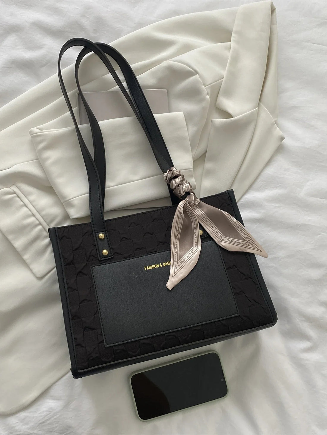 Lightweight,Business Casual Letter Detail Skinny Scarf Square Bag For Teen Girls Women College Students,Rookies & White-Collar Workers Perfect For Office,College,Work ,Business,Commute,Outdoors, Travel, Outings