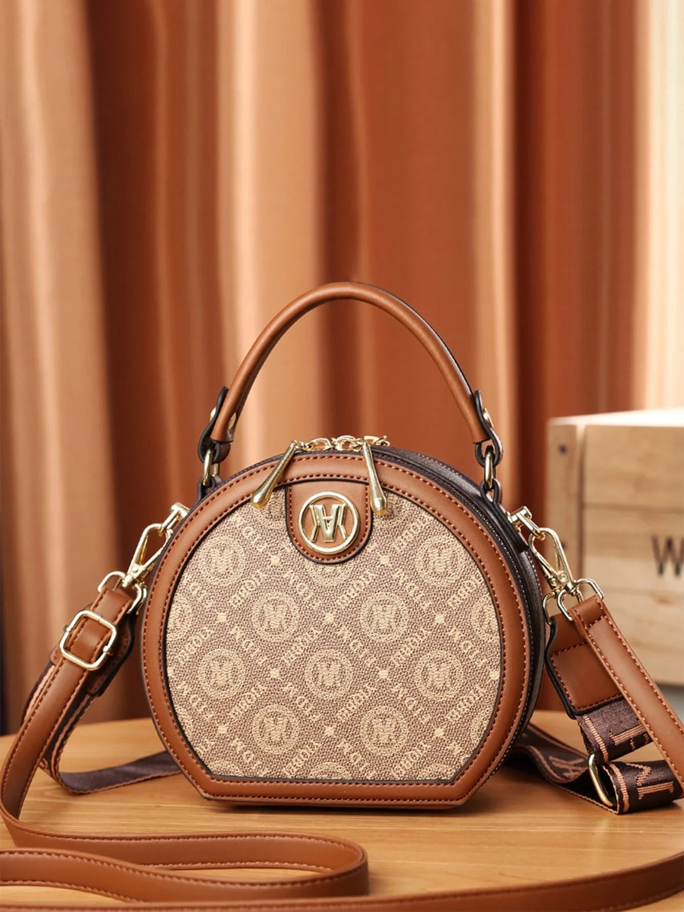 Mini Fashionable Round Shape Letter Printed Ladies Handbag, Best Mother's Day Gift Ideas, Mother Day Gifts, Mom Gifts, Mommy's Essentials, Mommy Bag For Going Out, Bags Ladies Elegant