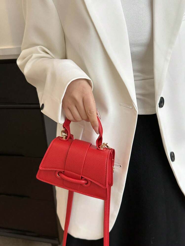 Cross Body Red Small Square Bags For Women