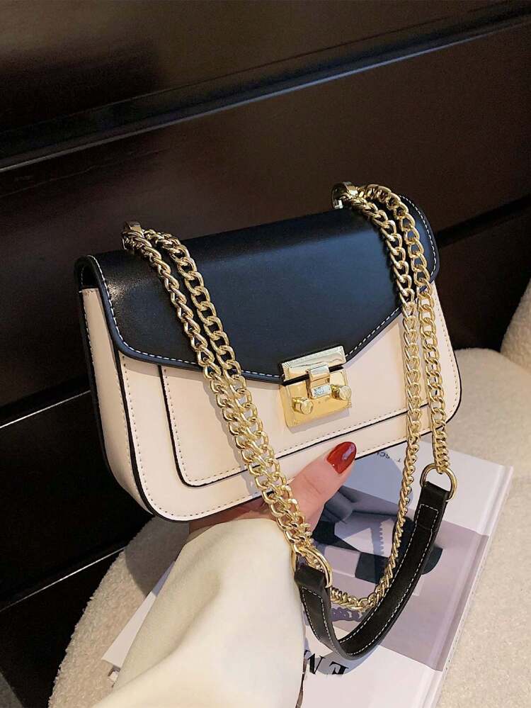 Synthetic Leather Chain Decor Clutches For Women  VL-03