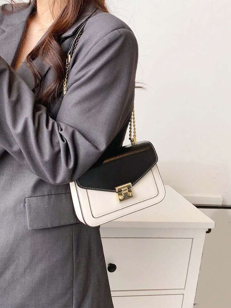 Synthetic Leather Chain Decor Clutches For Women  VL-03