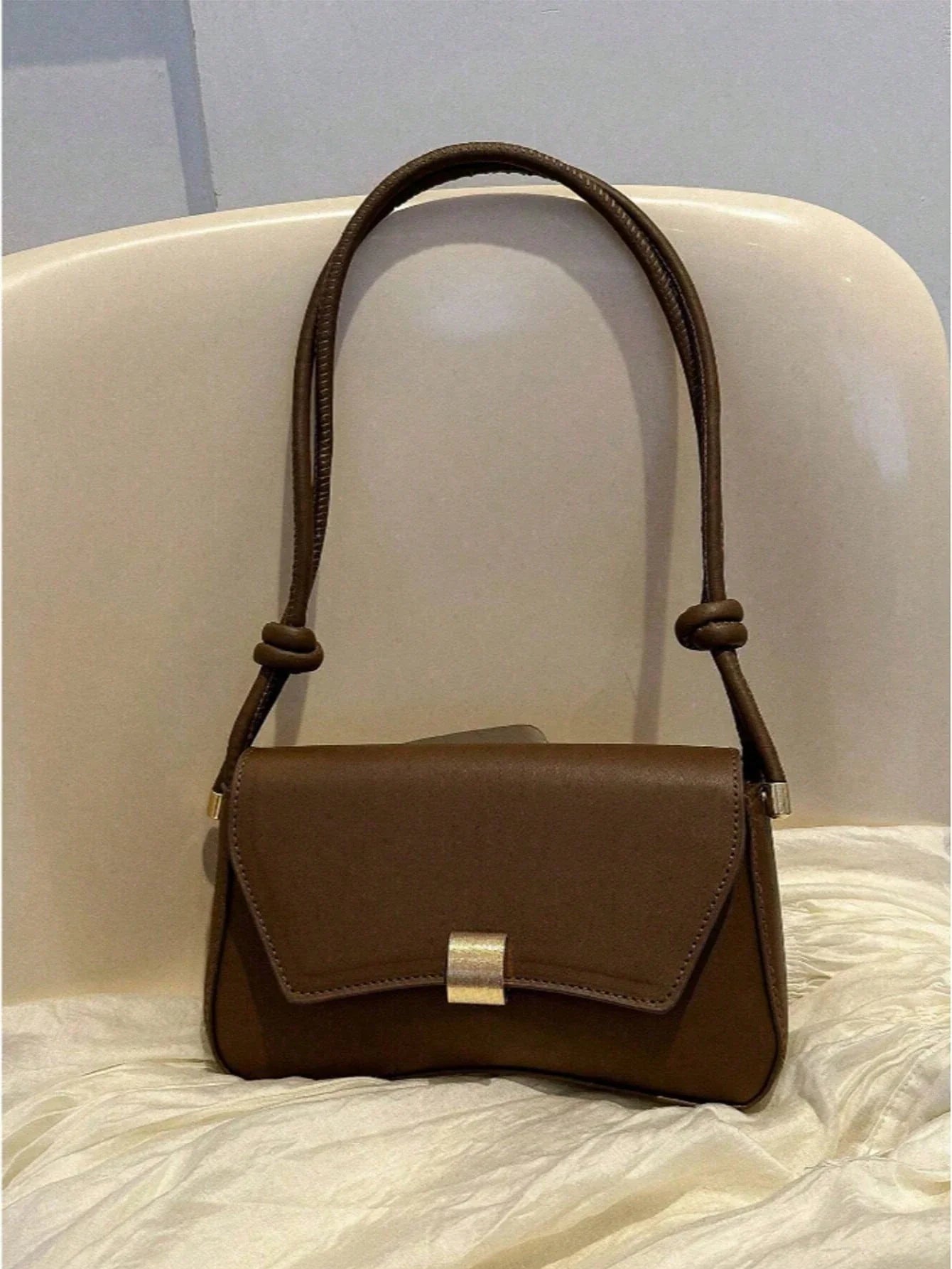 Fashionable Casual Small Square Bag, Women's 2025 New Niche Minimalist Shoulder Underarm Bag