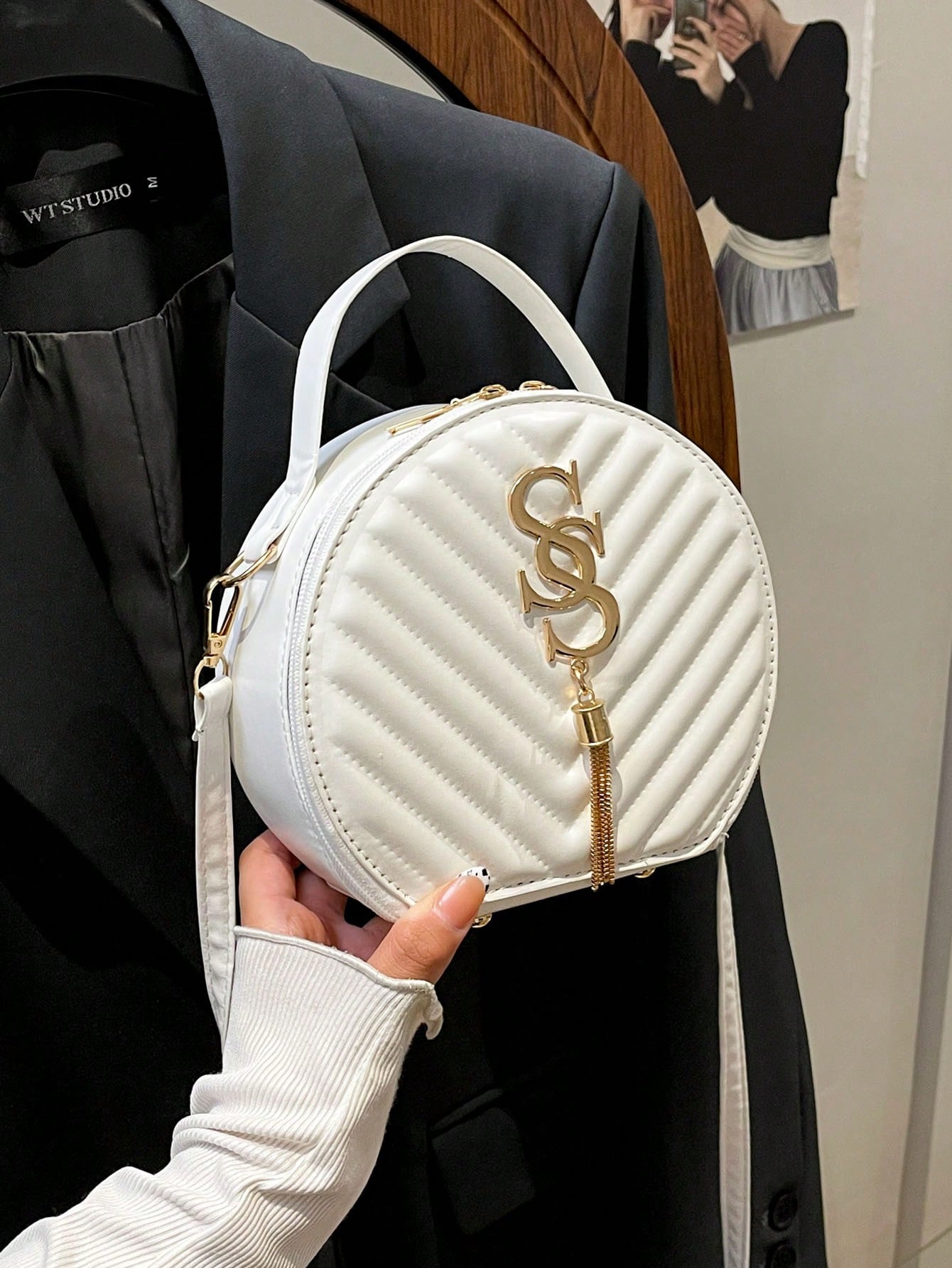 Round Design Lady Handbag Vintage PU Shoulder Bag For Women Fashion Clutch Purses Crossbody Bag Female Travel Totes