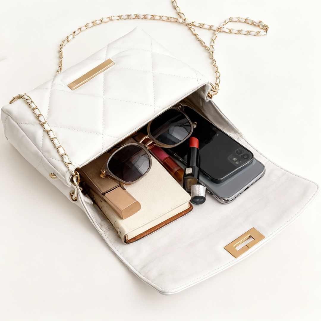 Chic Designer Inspired Crossbody Quilted Flap Bag