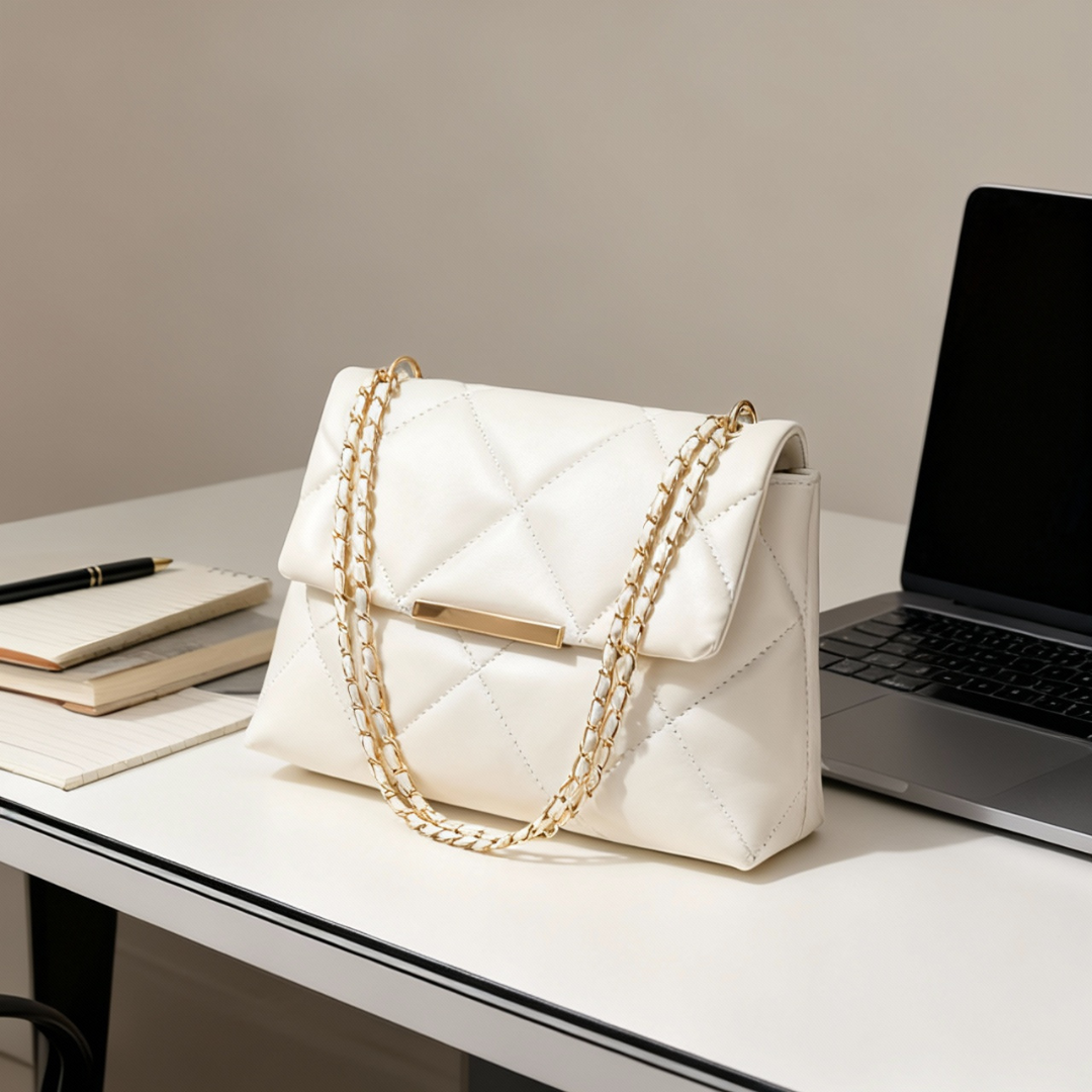 Chic Designer Inspired Crossbody Quilted Flap Bag