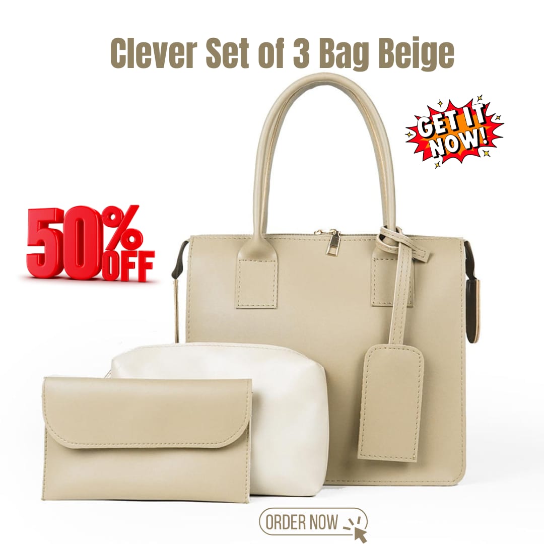 Clever set of 3 Bag Beige